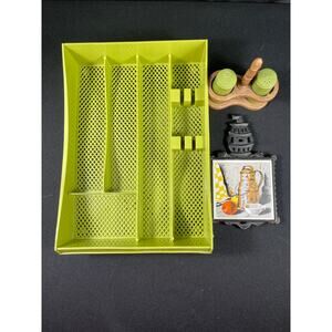 Mid Century Kitchen Bundle,  Utensil Tray,  Salt/Pepper Shakers and Trivet